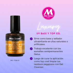 Luxuri UV Base y Top Gel Mia Secret 15ML FGN-02